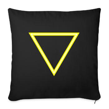 Symbole triangulaire - Housse de coussin décorative 45 x 45 cm - noir - Devant