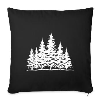 Forest Trees - Sofa pillowcase 17,3'' x 17,3'' (45 x 45 cm) - black - Front