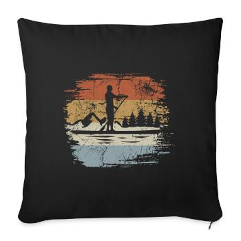 SUP Stand up paddling - Life is better on a board - Sofakissenbezug 45 x 45 cm - Schwarz - Vorne
