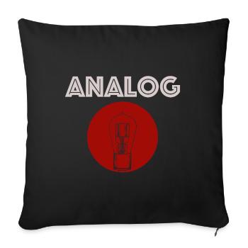 Analog | Amp Tube, Guitar, Amp - Sofa pillowcase 17,3'' x 17,3'' (45 x 45 cm) - black - Front