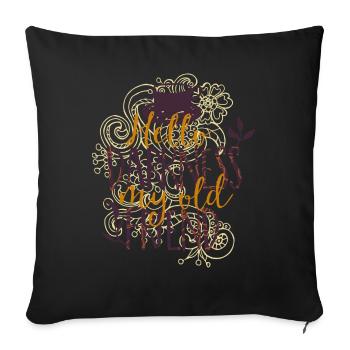 Hello darkness my old addiction dark friend-coffee - Sofa pillowcase 17,3'' x 17,3'' (45 x 45 cm) - black - Front