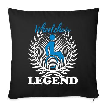 Legend in a wheelchair - Sofa pillowcase 17,3'' x 17,3'' (45 x 45 cm) - black - Front
