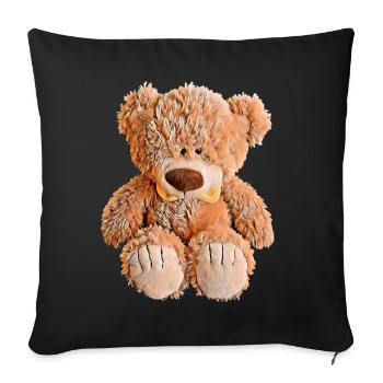 Cute Teddy Bear - Sofa pillowcase 17,3'' x 17,3'' (45 x 45 cm) - black - Front