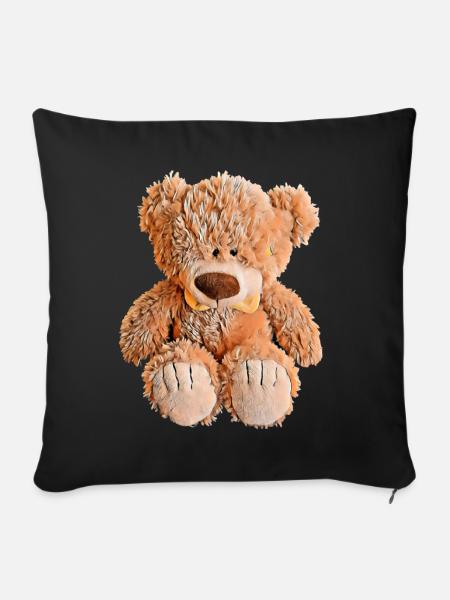 Niedlicher Teddybär - Sofakissenbezug 45 x 45 cm - Schwarz