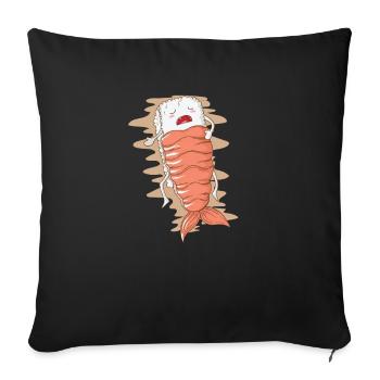 Sushi rice sleeps under shrimp - Sofa pillowcase 17,3'' x 17,3'' (45 x 45 cm) - black - Front