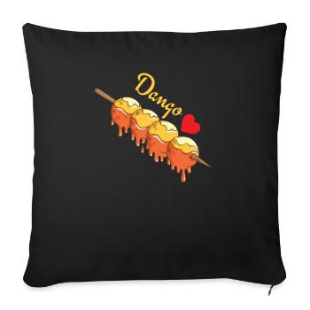 Boulettes de riz Dango mochiko - Housse de coussin décorative 45 x 45 cm - noir - Devant