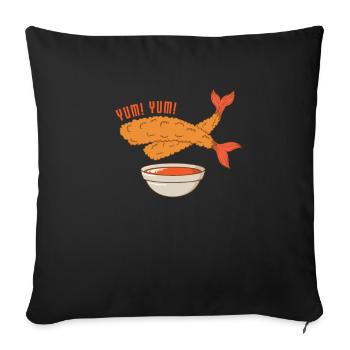 fried shrimp - Sofa pillowcase 17,3'' x 17,3'' (45 x 45 cm) - black - Front
