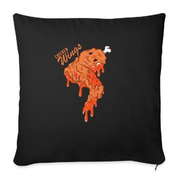 Chicken wings - Sofa pillowcase 17,3'' x 17,3'' (45 x 45 cm) - black - Front
