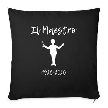 Ennio Morricone, il maestro RIP 1928-2020 - Sofakissenbezug 45 x 45 cm - Schwarz - Vorne