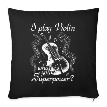 Geige Violine Orchester Geigerin Geiger Geschenk - Sofakissenbezug 45 x 45 cm - Schwarz - Vorne