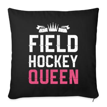 Field hockey queen - Sofa pillowcase 17,3'' x 17,3'' (45 x 45 cm) - black - Front