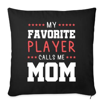 Field hockey mom - Sofa pillowcase 17,3'' x 17,3'' (45 x 45 cm) - black - Front