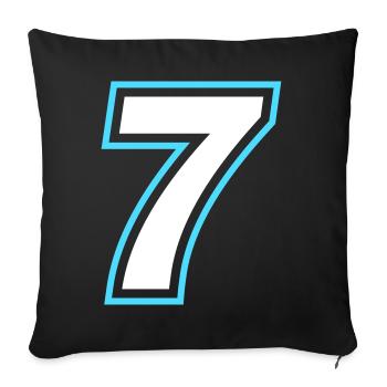7 nombre symbole - Housse de coussin décorative 45 x 45 cm - noir - Devant