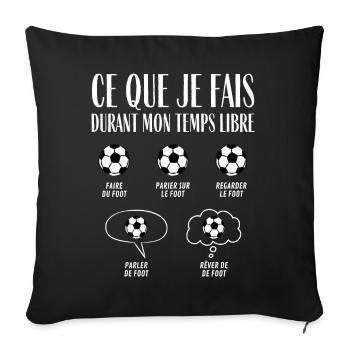 drôle,humour,humoristique,idée cadeau,original,phr - Housse de coussin décorative 45 x 45 cm - noir - Devant