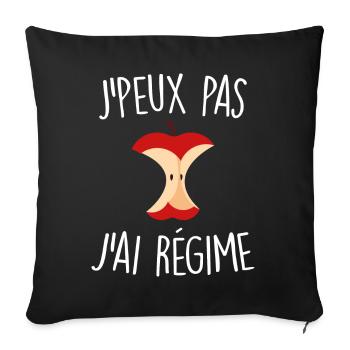 J'peux pas j'ai régime - Housse de coussin décorative 45 x 45 cm - noir - Devant
