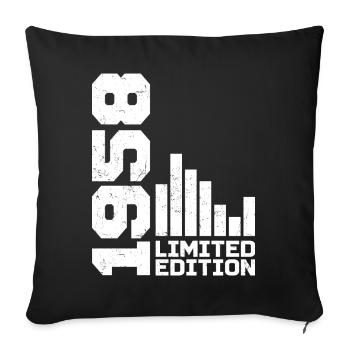 Vintage, 1958, Cadeau d’anniversaire, 1958, 1958 - Housse de coussin décorative 45 x 45 cm - noir - Devant