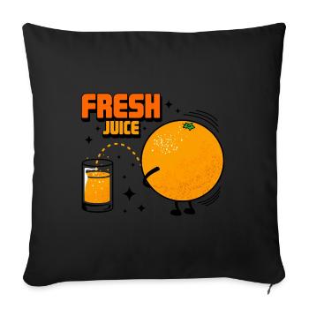 Streich und orange - Sofakissenbezug 45 x 45 cm - Schwarz - Vorne