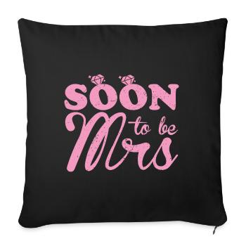 Soon Wife Wedding Gift Funny Bride - Sofa pillowcase 17,3'' x 17,3'' (45 x 45 cm) - black - Front