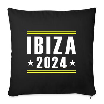 Ibiza 2024 - Sofa pillowcase 17,3'' x 17,3'' (45 x 45 cm) - black - Front