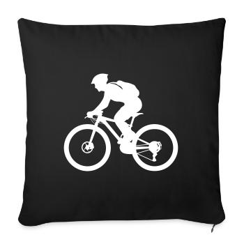 Vélo de montagne Vélo Homme Silhouette - Housse de coussin décorative 45 x 45 cm - noir - Devant