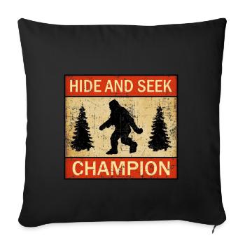 Hide and Seek Champion Funny Bigfoot Lover UFO - Sofa pillowcase 17,3'' x 17,3'' (45 x 45 cm) - black - Front