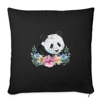 Vintage Panda Bear Gift Panda - Sofa pillowcase 17,3'' x 17,3'' (45 x 45 cm) - black - Front