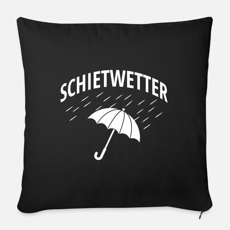 Schietwetter Regenschirm Regen - Sofakissenbezug 45 x 45 cm - Schwarz