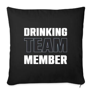 Équipe de consommation d’alcool - Housse de coussin décorative 45 x 45 cm - noir - Devant