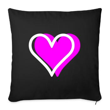 Symbole de l’amour du cœur - Housse de coussin décorative 45 x 45 cm - noir - Devant