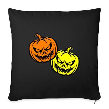 Halloween Creepy Pumpkin Face - Sofa pillowcase 17,3'' x 17,3'' (45 x 45 cm) - black - Front