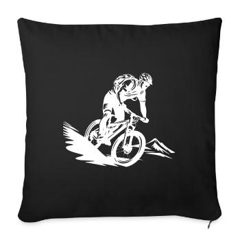 Vélo de montagne Sports Vélo de montagne - Housse de coussin décorative 45 x 45 cm - noir - Devant