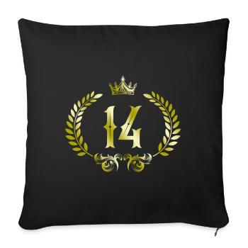 14 Couronne numérique - Housse de coussin décorative 45 x 45 cm - noir - Devant
