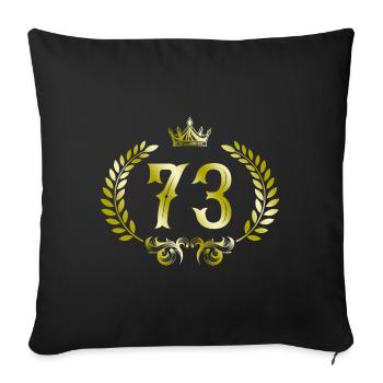 73 Zahl Kranz - Sofakissenbezug 45 x 45 cm - Schwarz - Vorne