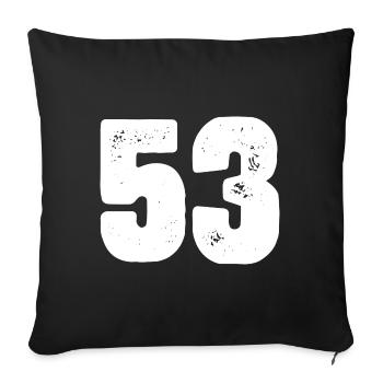 53 Numéro maillot - Housse de coussin décorative 45 x 45 cm - noir - Devant