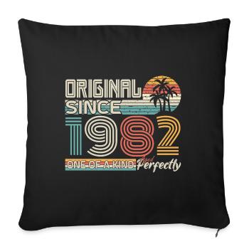 1982 anniversary 1982 born in 1982 anniversary - Sofa pillowcase 17,3'' x 17,3'' (45 x 45 cm) - black - Front