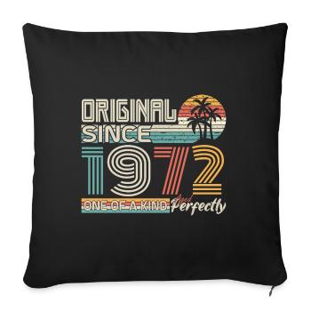 1972 anniversaire 1972 né en 1972 anniversaire - Housse de coussin décorative 45 x 45 cm - noir - Devant