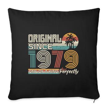 1979 anniversary 1979 born in 1979 anniversary - Sofa pillowcase 17,3'' x 17,3'' (45 x 45 cm) - black - Front