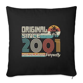2001 anniversary 2001 born in 2001 anniversary - Sofa pillowcase 17,3'' x 17,3'' (45 x 45 cm) - black - Front