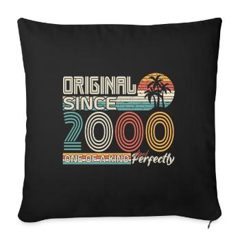 2000 anniversary 2000 born in 2000 anniversary - Sofa pillowcase 17,3'' x 17,3'' (45 x 45 cm) - black - Front