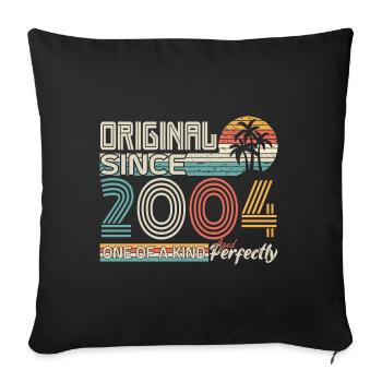 2004 anniversaire 2004 né en 2004 anniversaire - Housse de coussin décorative 45 x 45 cm - noir - Devant