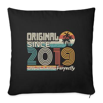2019 anniversary 2019 born in 2019 anniversary - Sofa pillowcase 17,3'' x 17,3'' (45 x 45 cm) - black - Front