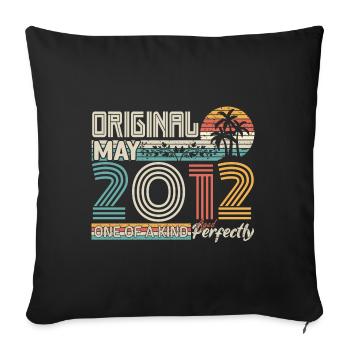 May 2012 anniversary May 2012 gift 2012 - Sofa pillowcase 17,3'' x 17,3'' (45 x 45 cm) - black - Front