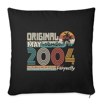 May 2004 anniversary May 2004 gift 2004 - Sofa pillowcase 17,3'' x 17,3'' (45 x 45 cm) - black - Front