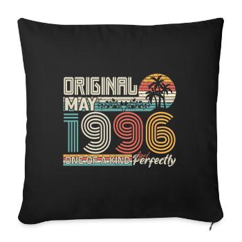 May 1996 anniversary May 1996 gift 1996 - Sofa pillowcase 17,3'' x 17,3'' (45 x 45 cm) - black - Front