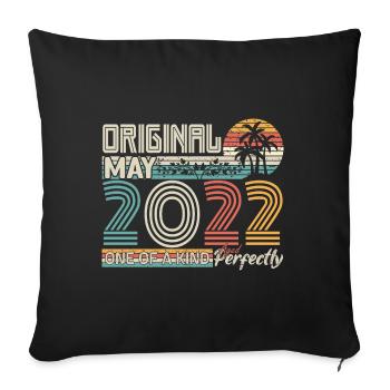 May 2022 anniversary May 2022 gift 2022 - Sofa pillowcase 17,3'' x 17,3'' (45 x 45 cm) - black - Front