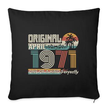 Avril 1971 anniversaire April 1971 cadeau 1971 - Housse de coussin décorative 45 x 45 cm - noir - Devant