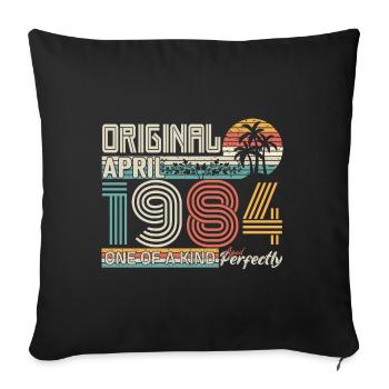 April 2022 anniversary April 2022 gift 2022 - Sofa pillowcase 17,3'' x 17,3'' (45 x 45 cm) - black - Front