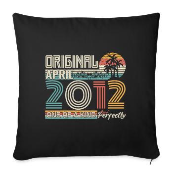 April 2012 anniversary April 2012 gift 2012 - Sofa pillowcase 17,3'' x 17,3'' (45 x 45 cm) - black - Front
