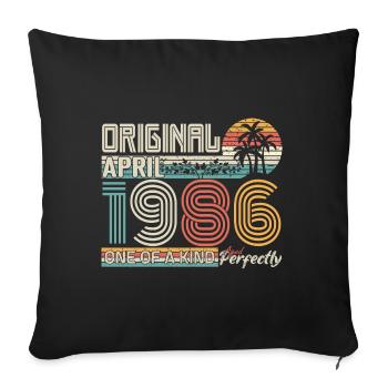 Avril 1986 anniversaire April 1986 cadeau 1986 - Housse de coussin décorative 45 x 45 cm - noir - Devant