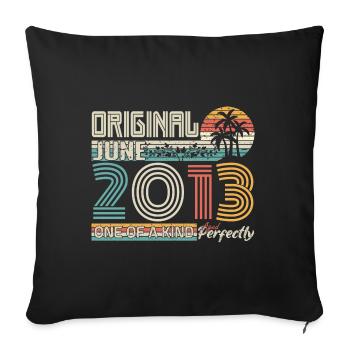 June 2013 June anniversary June 2013 - Sofa pillowcase 17,3'' x 17,3'' (45 x 45 cm) - black - Front